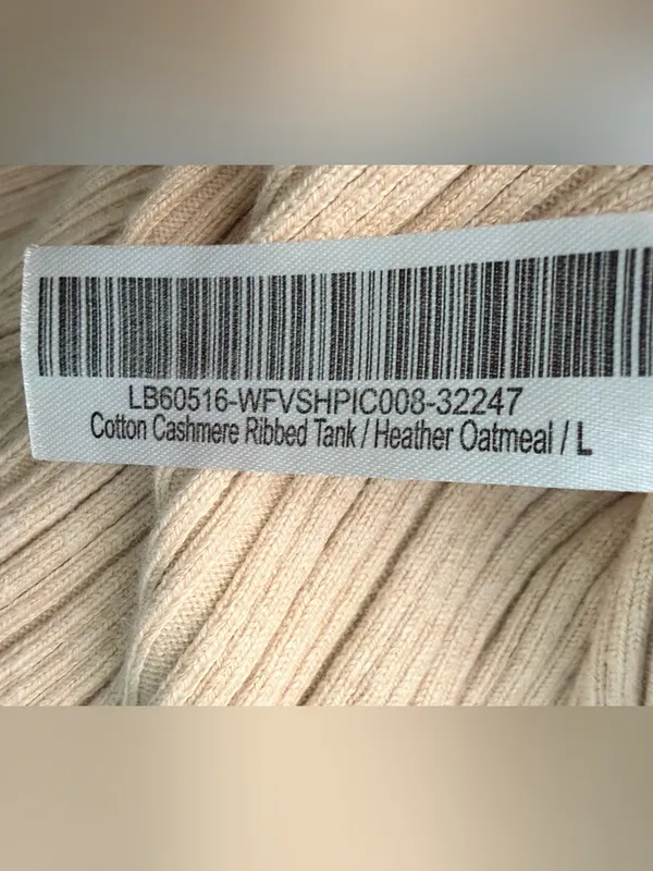 QUINCE Cotton Cashmere Ribbed Tank / Heather Oatmeal / Large - Image 9