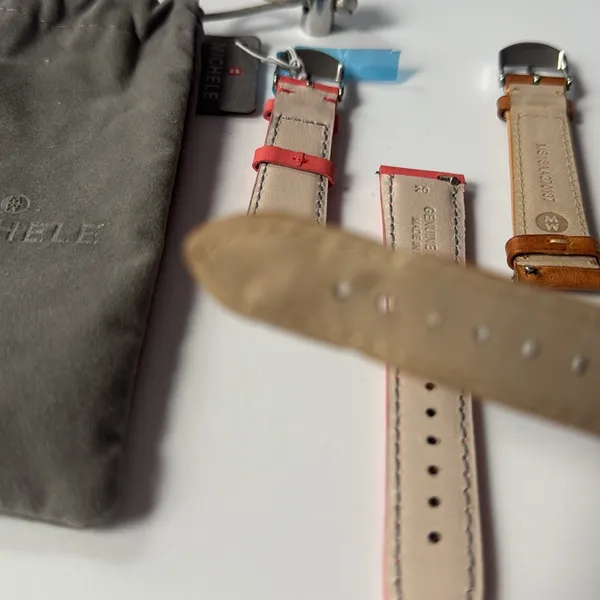 Michele Women's Watch Straps Bundle 18 & 20 Salmon and Brown with Flaw - Image 4