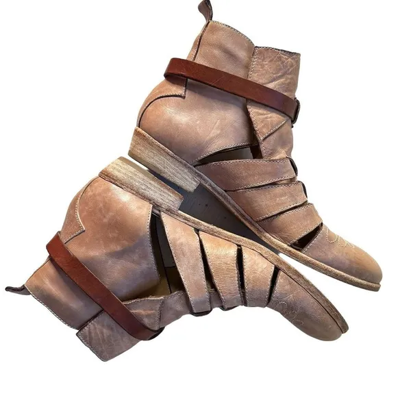 STEVEN‎ By Steve Madden Cut Out Ankle Boots Distressed leather Women's Size 38 - Image 11