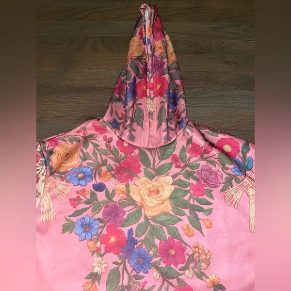Pink Floral Hoodie with Garden Motif - Image 4