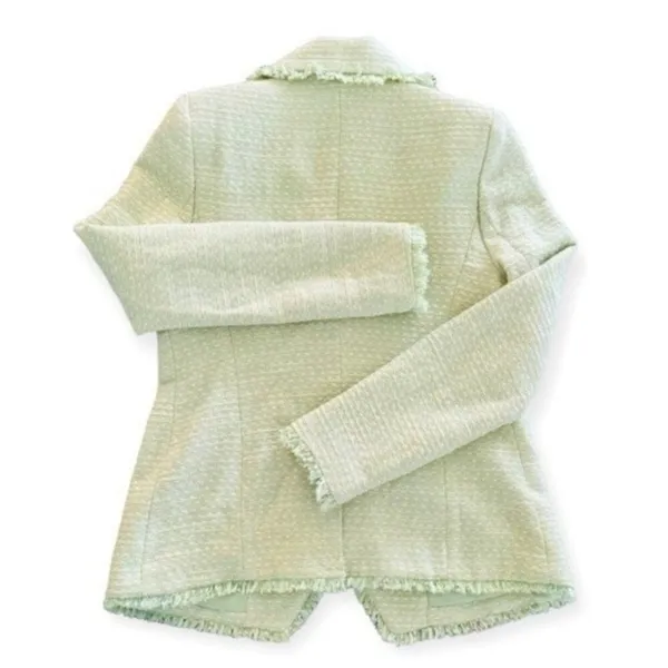 $259 NWT House of Harlow 1960 Pistachio Green Tweed Double-Breasted Blazer M - Image 6