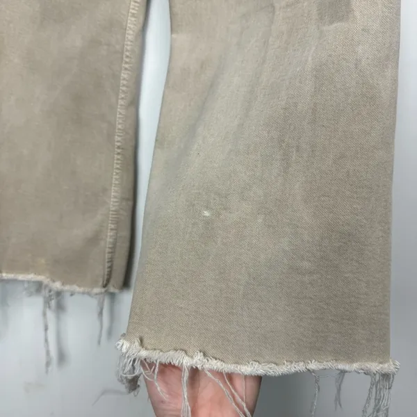 Zara Marine Straight Wide Leg Jeans Sz 0 Tan Beige High Rise Stretch - Image 14