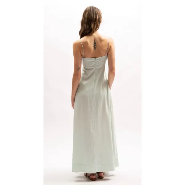 NWT La Maise Studio Marie Maxi Dress Reef Print Linen Blend A-Line‎ XL $224 - Image 3