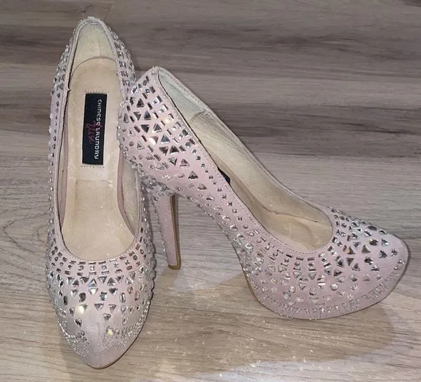 Chinese Laundry Elise sparkle platform heels with silver rhinestone 6 - Image 4