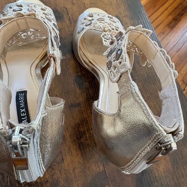 Alex Marie Metallic Embellished Heels - Image 5