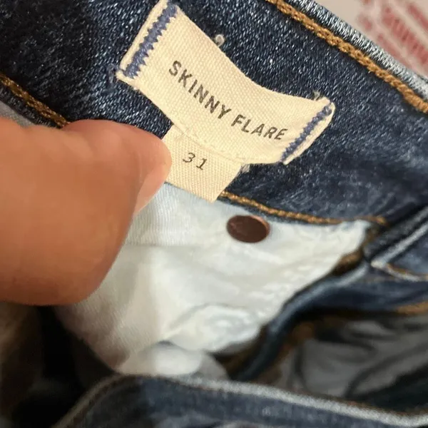 Madewell Dark Wash Skinny Flare Jeans Size 31 High Rise Non Ripped #782 - Image 7