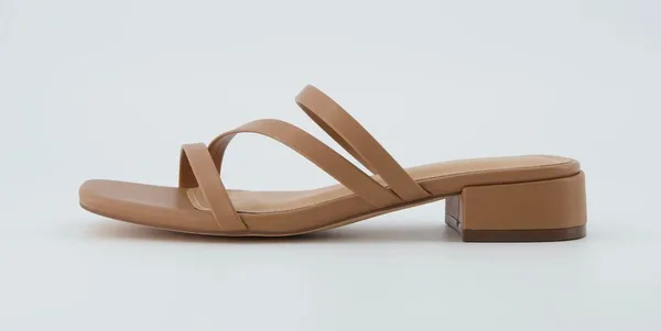 Newport Block Heel Tan Sandals - Image 2