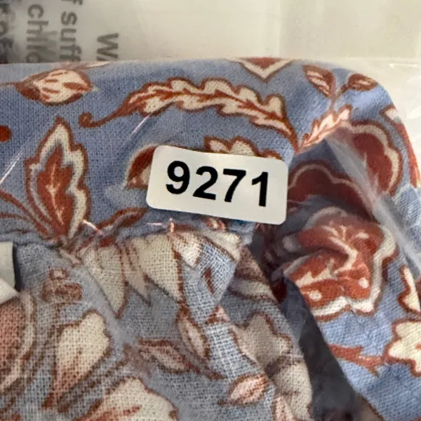 Rachel Zoe Blue Floral Linen Blend Short Sleeve Button Down Pajama Set Small‎ - Image 12