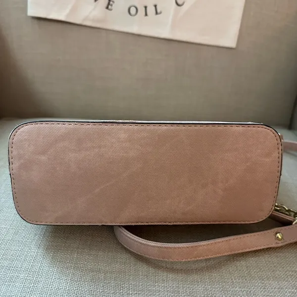 Steve Madden Pink and Gold Crossbody Bag with Dome Shape - Image 5
