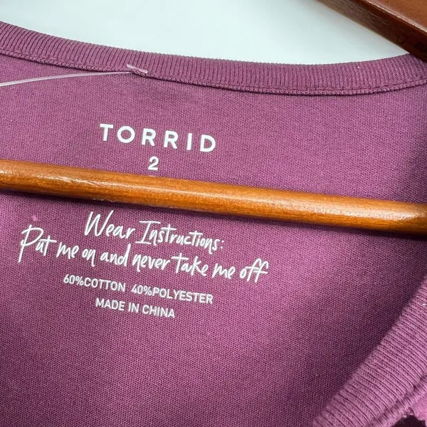 NEW Torrid Classic Fit Cotton Crew Neck Slasher knit purple Tee plus size 2X - Image 11