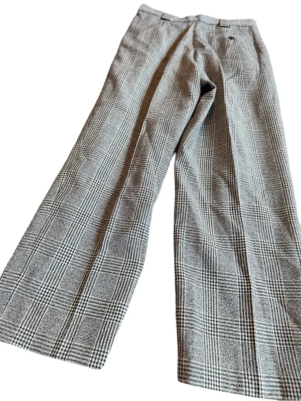 Alanni by Donny Brooke Black Houndstooth Plaid Trousers Wide Size 14 Women's - Image 12