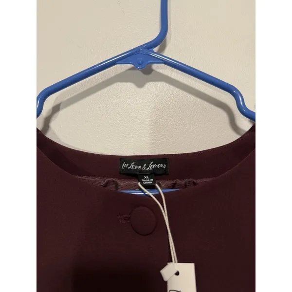 For Love & Lemons NWT Selena‎ Burgundy Short Sleeve Blazer Top Size XL - Image 5