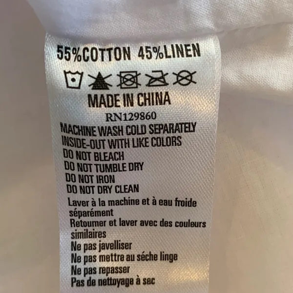 NEW Rhythm. Women’s Large White Strapless Cotton Linen Blend Mini Dress - Image 8