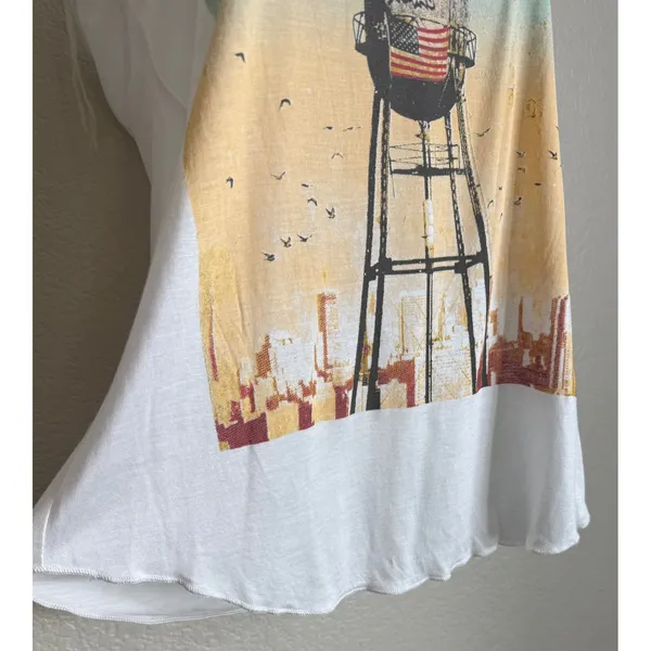 American‎ Rag Womens Small Tank Top White Brooklyn Girl Graphic Racerback NEW - Image 2