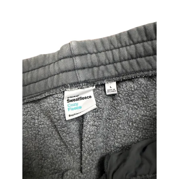 Tna Aritzia Cozy Fleece Boyfriend Sweatpant GD Black Faded Grey Large‎ L - Image 4