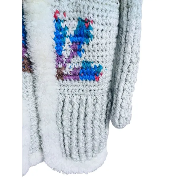 Vintage Andriano 1970's Chunky Knit Cardigan Oversized Bohemian Hippie Sweater - Image 3