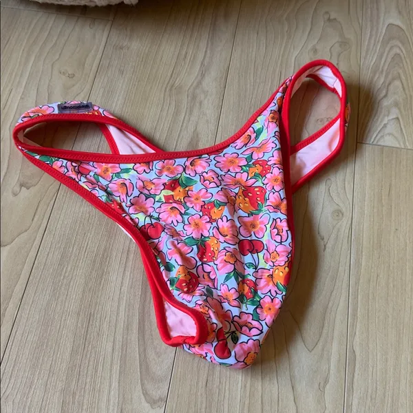 Blackbough Floral Bikini with Red Trim - Image 4