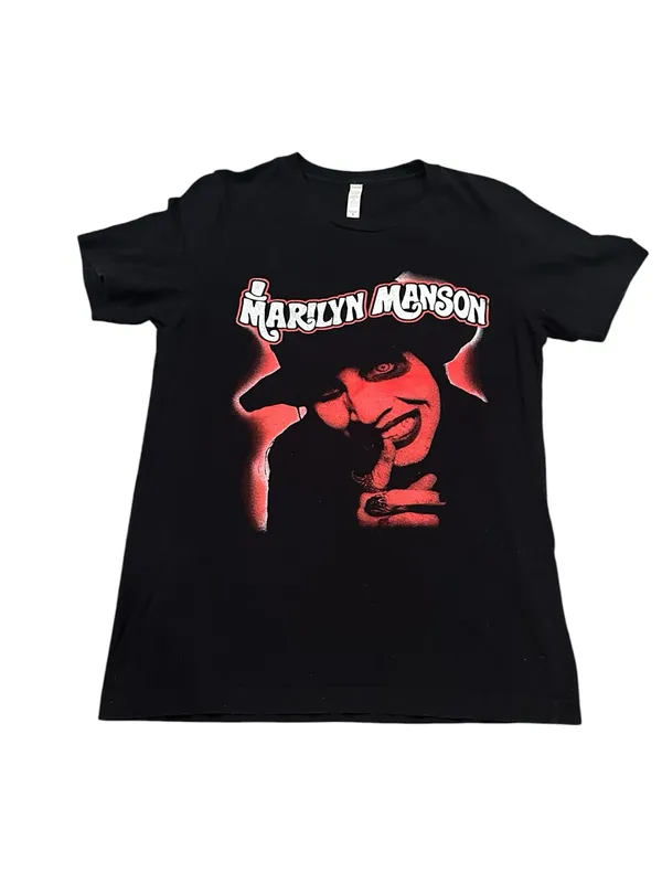 Bella Canvas Marilyn Manson UNISEX Short Sleeve Tour T-shirt Black Red Graphic M - Image 3