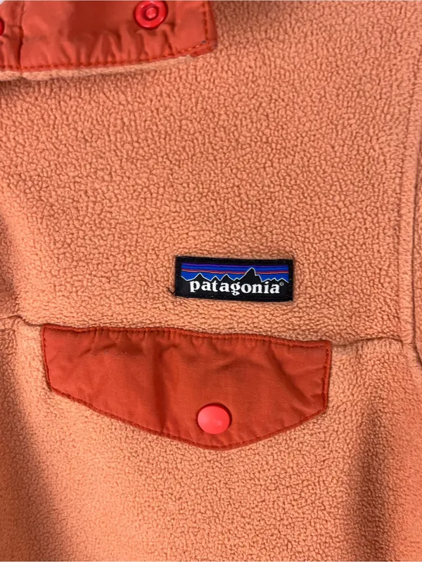 PATAGONIA Synchilla Snap-T Orange Chest Pocket Fleece Pullover Size Small - Image 6