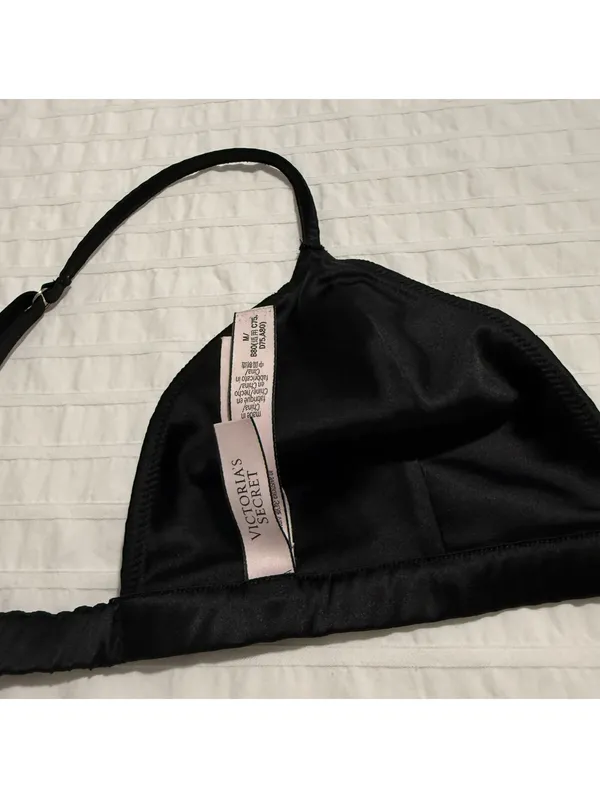 Victoria's Secret Unlined Bralette Sz M Medium Black - Image 6