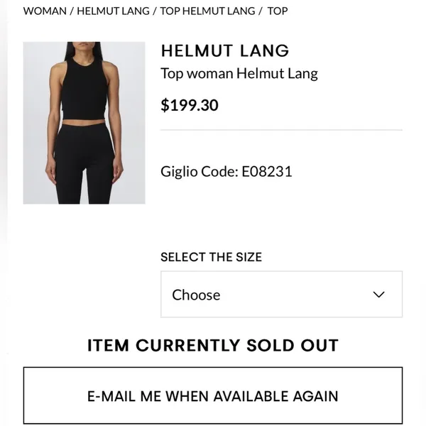 Helmut Lang Black Sleeveless Women's ribbed‎ tank size large - Image 14