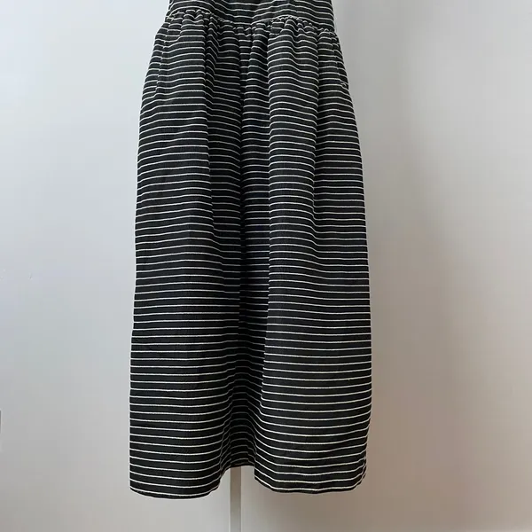 Victor‎ Costa MobWife Quirky Dainty Victorian Dress 12 Black Striped Party - Image 3