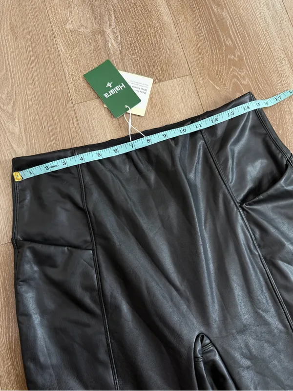 NWT Halara High Waisted Tummy Control Stretchy PU Causal Flare Pants Size Large - Image 13