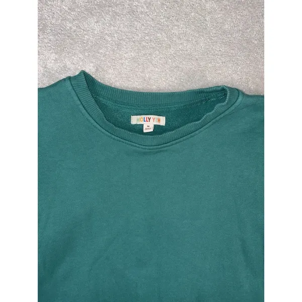 molly yeh green crew neck puff sleeve‎ sweatshirt m - Image 4