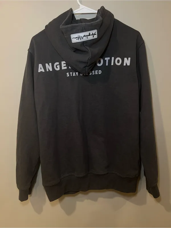 Angelic motion “Graphite” Hoodie "Motion Keeps Me In Motion" Graphic - Image 6
