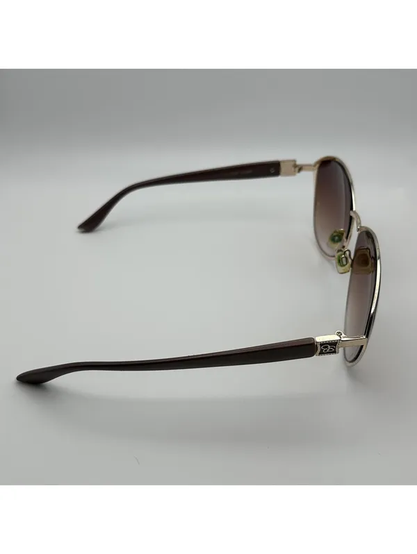 Jessica Simpson Gold & Brown Gradient Cat Eye Sunglasses - Image 8