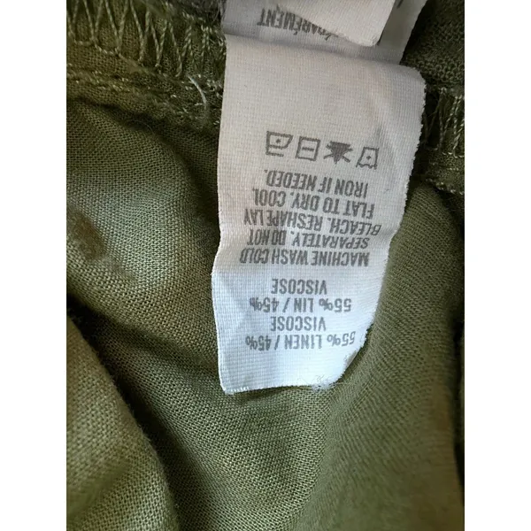 Aerie Olive Green Linen Blend Cargo Pants Women’s Small - Image 4