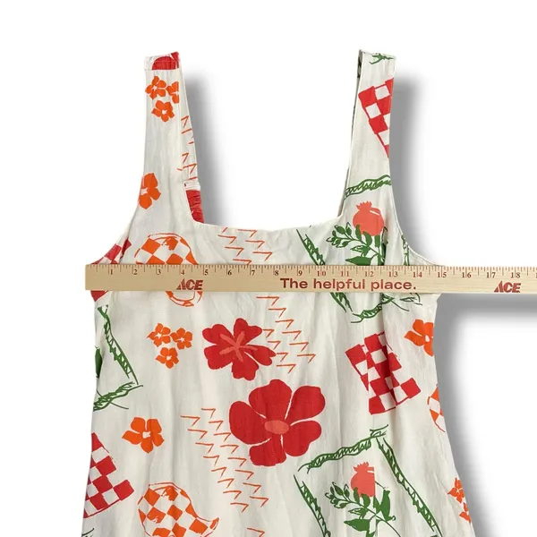 Japna Linen‎ Blend Floral Smocked Back Sundress Women’s L Summer - Image 3