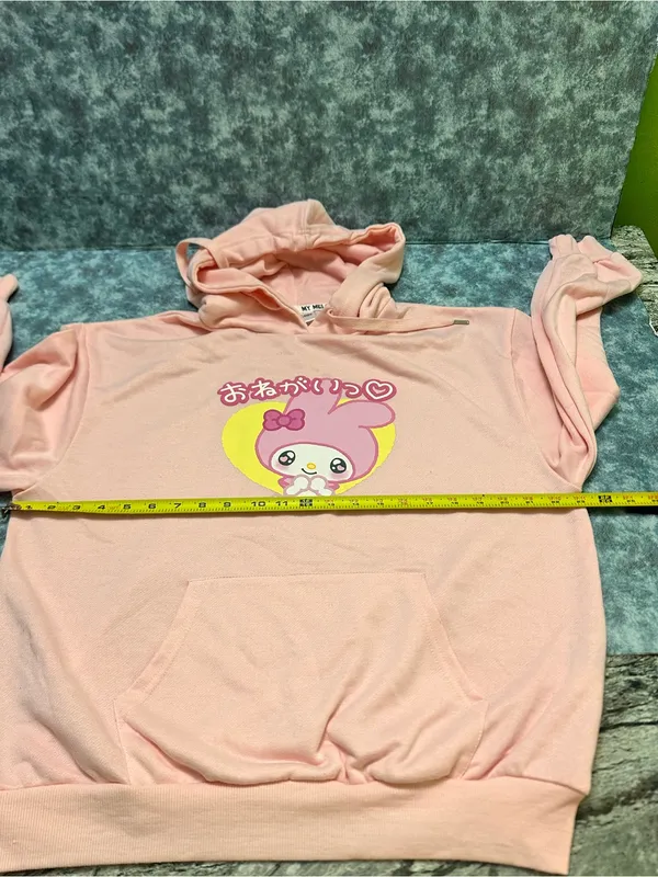 Sanrio Women’s Pink & Yellow My Melody Graphic Hoodie M - Image 4