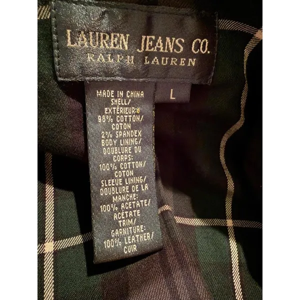 Lauren Ralph Lauren Black Corduroy‎ Jacket Leather Elbow Patches Women Large L - Image 7