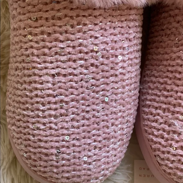 NWT Lauren Conrad Pink Sequin Slippers - Image 6