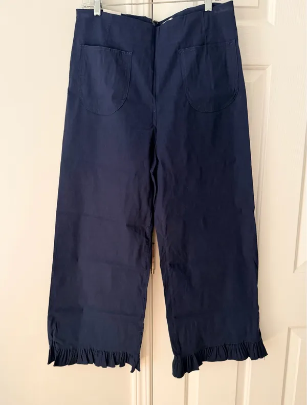 Anthropologie Maeve The Colette Ruffle-Hem Crop Wide-Leg Pants, Size 31 - Image 7