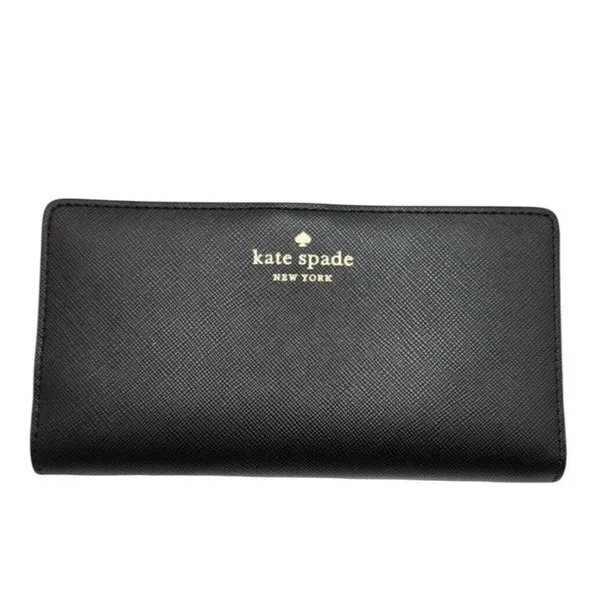 Kate Spade New York Slim Schuyler Billfold Wallet Saffiano PVC‎ Black NWT - Image 8