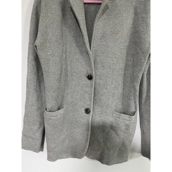 J Crew Sweater Blazer Cotton Gray Size S - Image 2