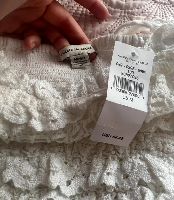 American Eagle White Ruffles Dress Size M - Image 2