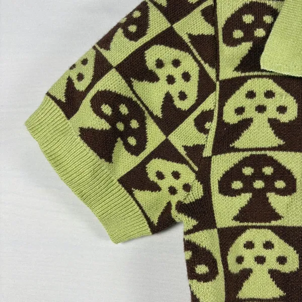 Planet Gold‎ Women Mushroom Short Sleeve Knit Sweater Hipster Grunge Small NwT - Image 6