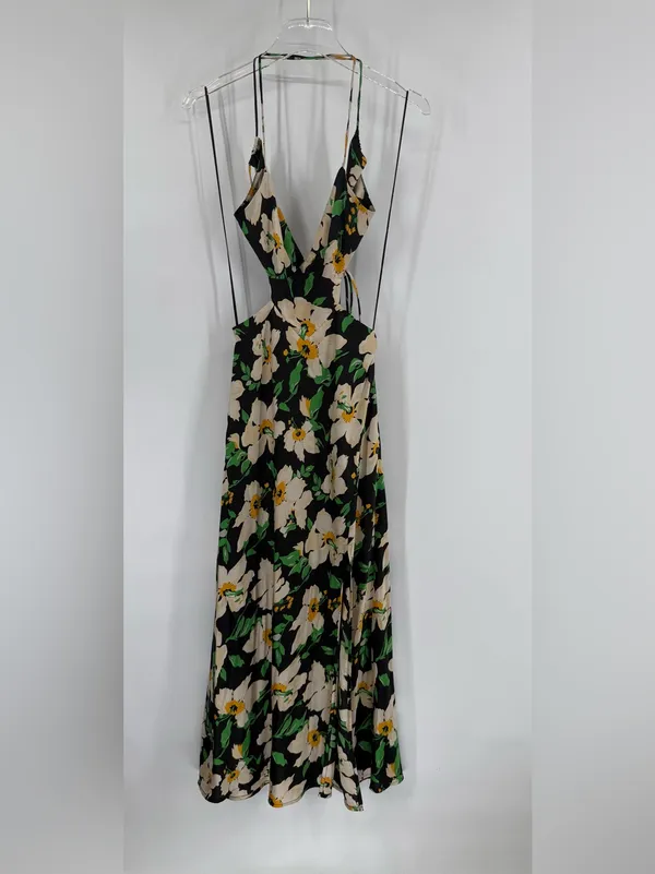 ASTR the label black floral midi dress‎ size small - Image 6