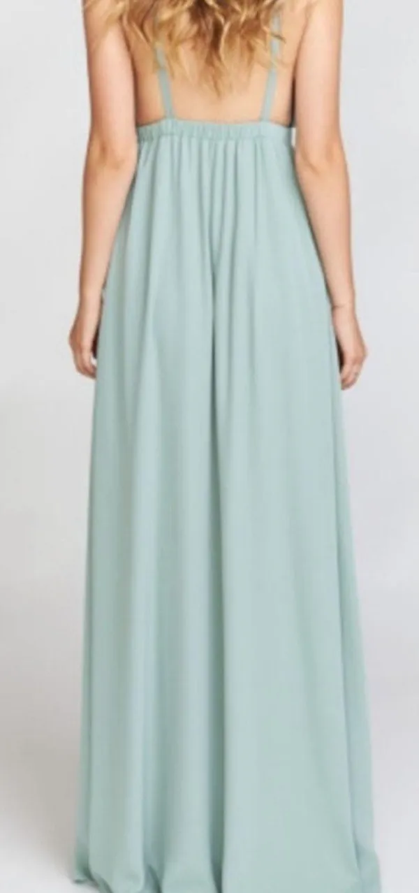 Show Me Your Mumu SMYM Amanda halter maxi dress in Silver Sage Green NEW SMALL - Image 2