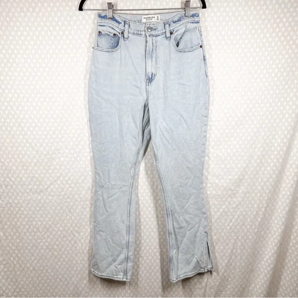 Abercrombie & Fitch‎ Light Wash Curve Love The Slim Straight High Rise Jeans - Image 2