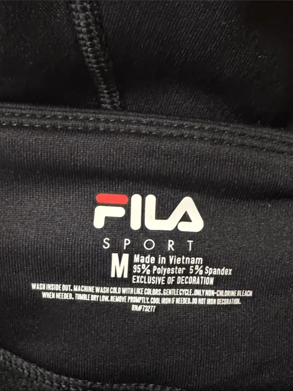Fila Sport Neoprene Mid Rise Skinny Leg Seamed Leggings in Black size M - Image 7