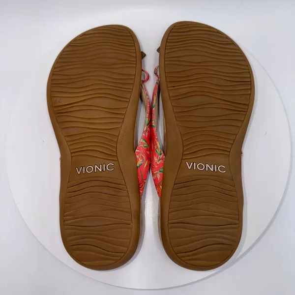 Vionic Bella II Coral Pink Floral Bow Orthotic Sandals Womens 11 Wide - Image 7