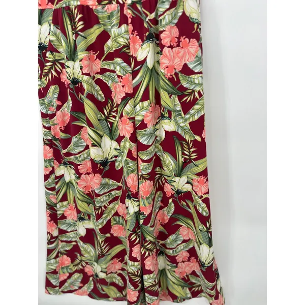 Ann Taylor Crop Jumpsuit Women 12 Tropical Ruffle Vacation Floral Resort Travel - Image 3