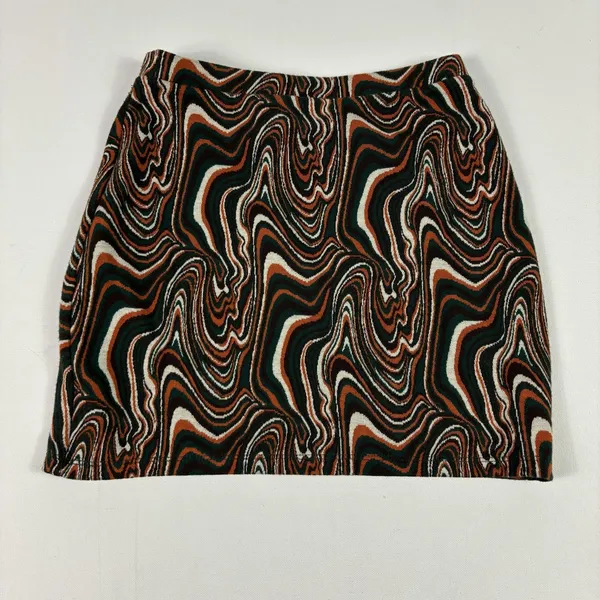 Zara‎ Skirt Womens Small Multicolor Geometric Knit Short Elastic Waist Pull On - Image 7