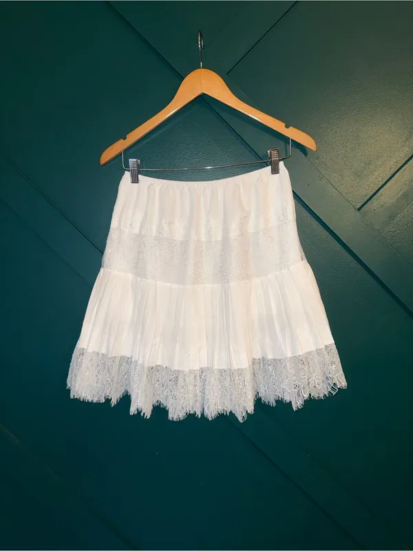 Women Y2k Lace Mini Skirt Ruffle Layered Flowy Half Slip Skirts Underskirt - Image 2