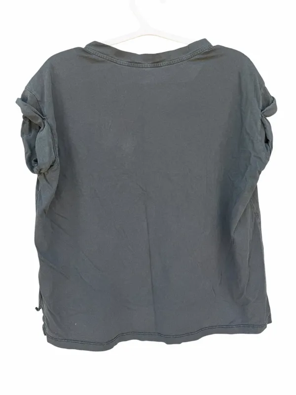 AllSaints Leopard Graphic Women’s Tee S Charcoal Cropped Grunge Benin Pina - Image 4