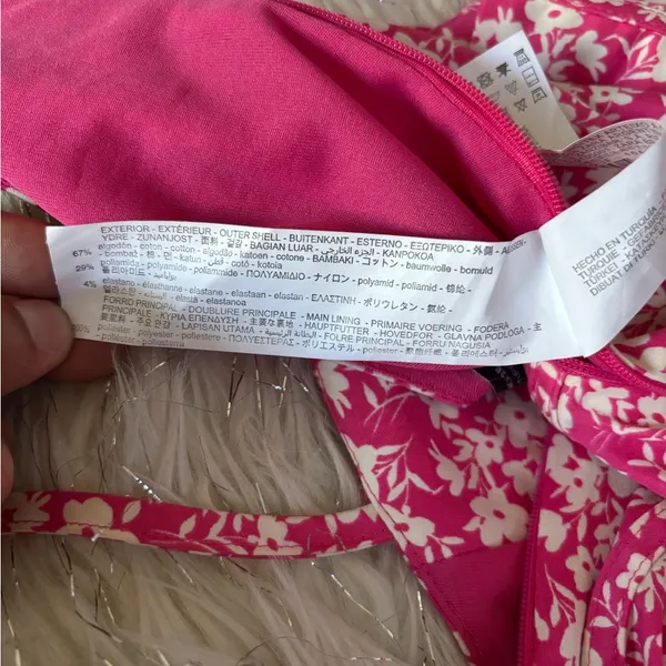 Zara Pink Floral Corset Bodysuit Side Zipper Closure Size M - Image 13